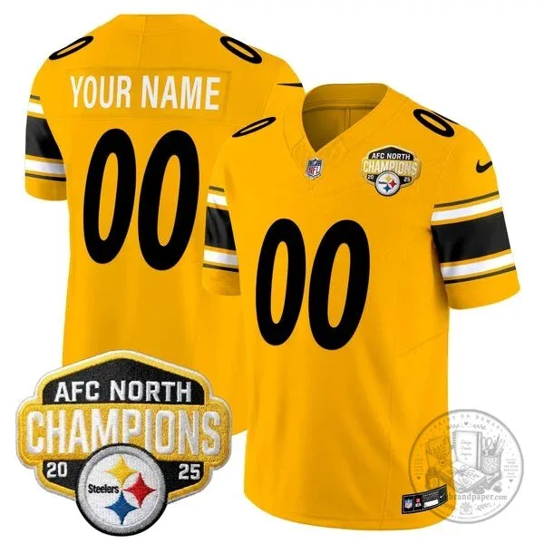 Custom Football Jersey for 2025 AFC North Champions - Pittsburgh Steelers 19 Custom Football Jersey for 2025 AFC North Champions - Pittsburgh Steelers