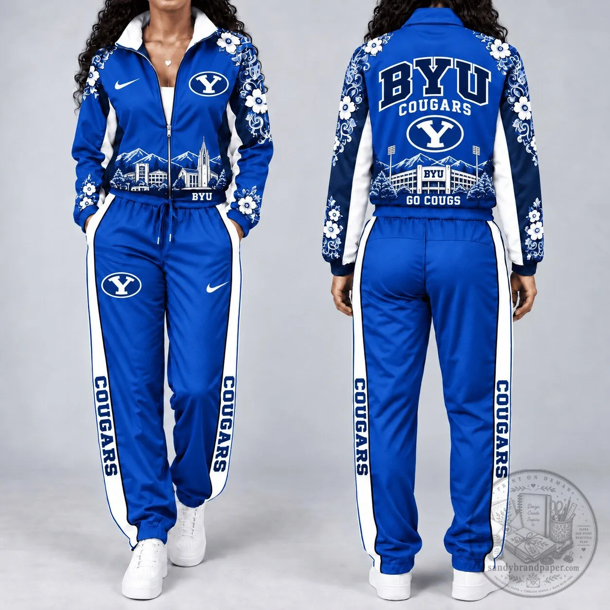 BYU Cougars NCAA Stadium Heritage Full Zip Windbreaker Tracksuit Set