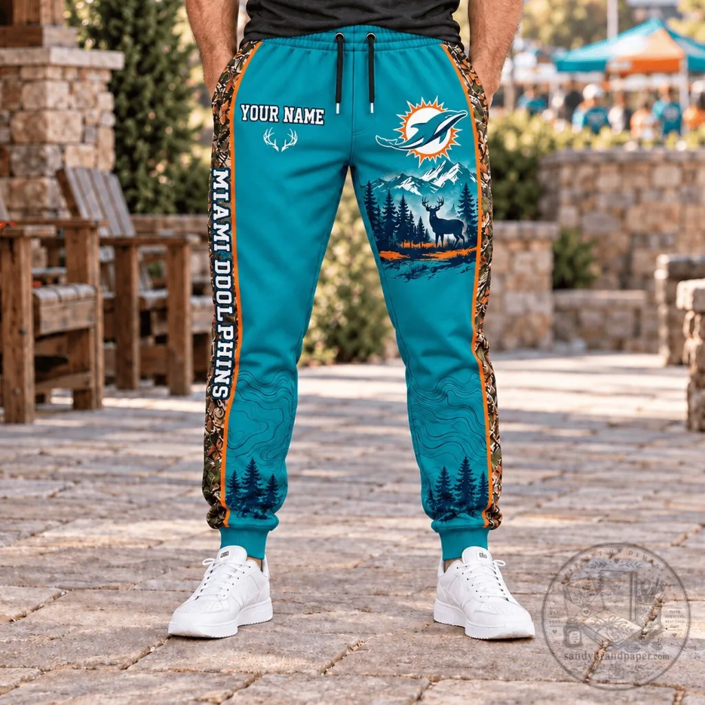 Miami Dolphins Hunting Camouflage Custom Name Jogger Pants Miami Dolphins Hunting Camouflage Custom Name Jogger Pants