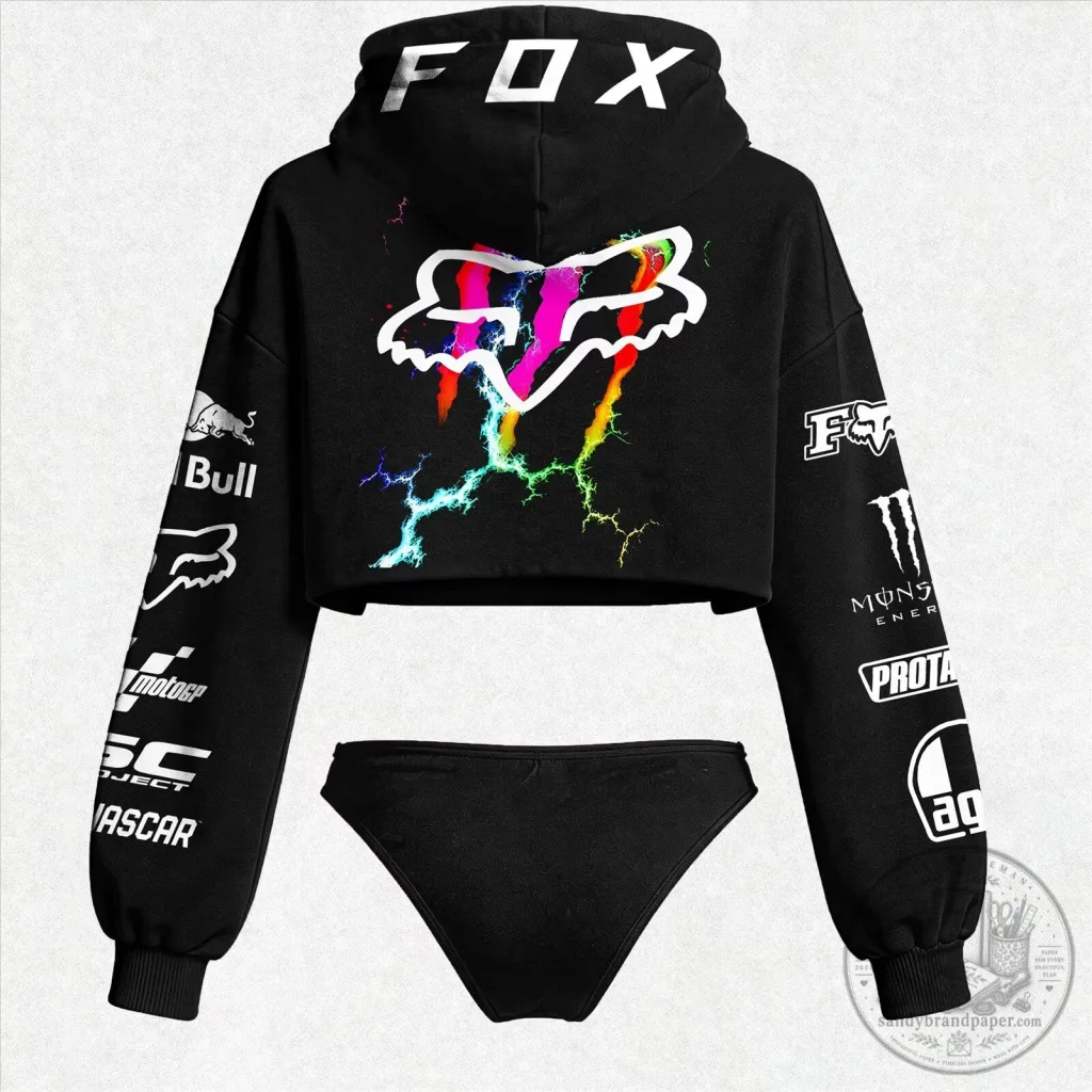 Fox Racing Monster Energy Women's Cropped Hoodie and Thong Set Fox Racing Monster Energy Women's Cropped Hoodie and Thong Set