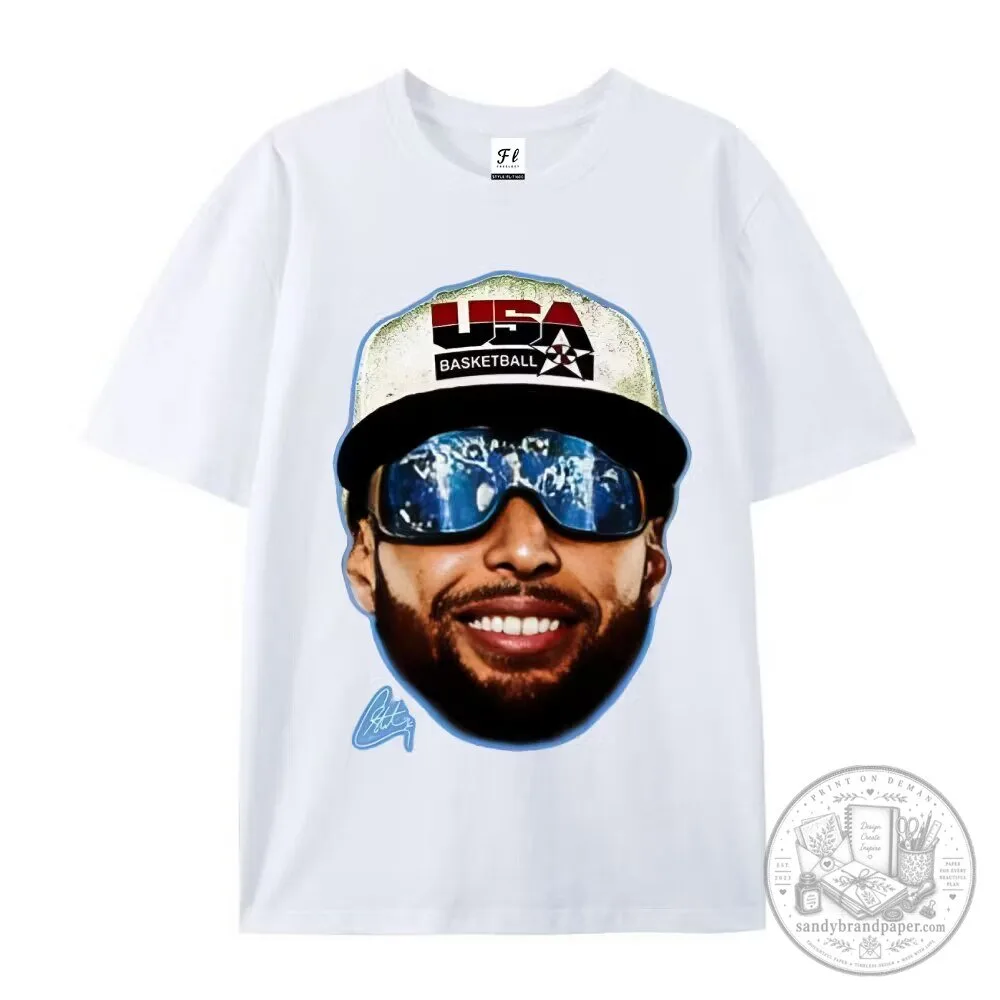 Stephen Curry USA Basketball Team Graphic Print White T-Shirt