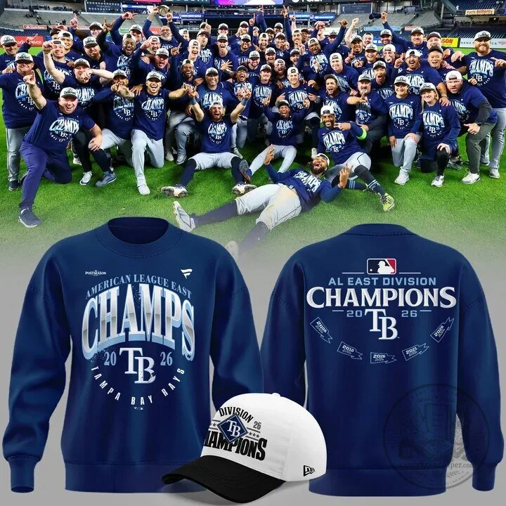 Tampa Bay Rays 2026 American League East Division Champions Sweatshirt