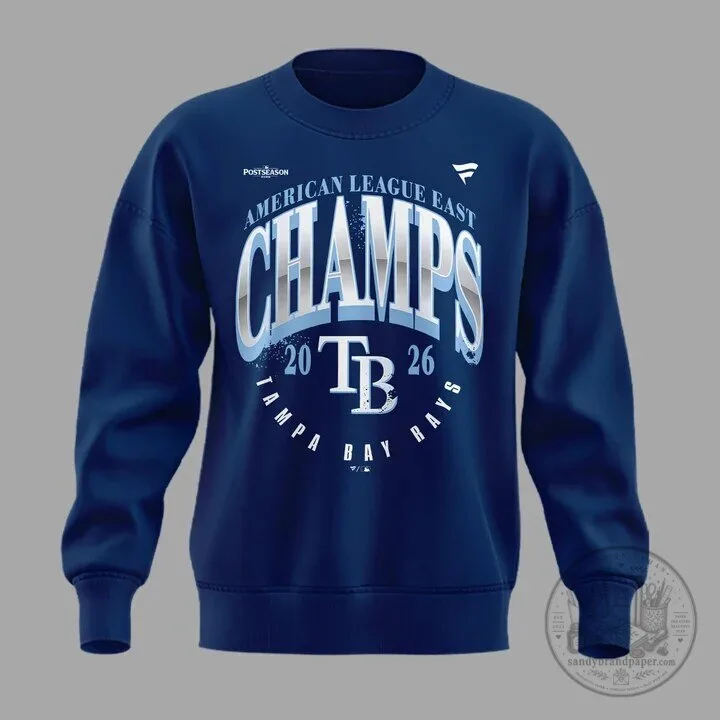Tampa Bay Rays 2026 American League East Division Champions Sweatshirt 6 Tampa Bay Rays 2026 American League East Division Champions Sweatshirt