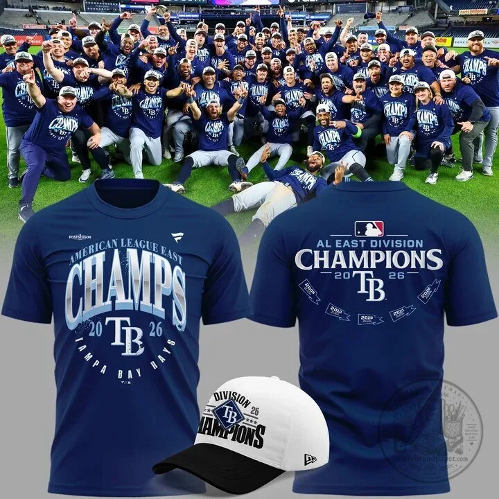 2026 American League East Division Champions T-Shirt for Tampa Bay Rays
