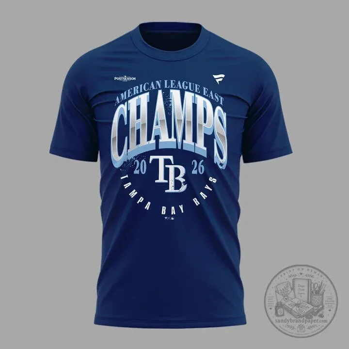 2026 American League East Division Champions T-Shirt for Tampa Bay Rays 5 2026 American League East Division Champions T-Shirt for Tampa Bay Rays