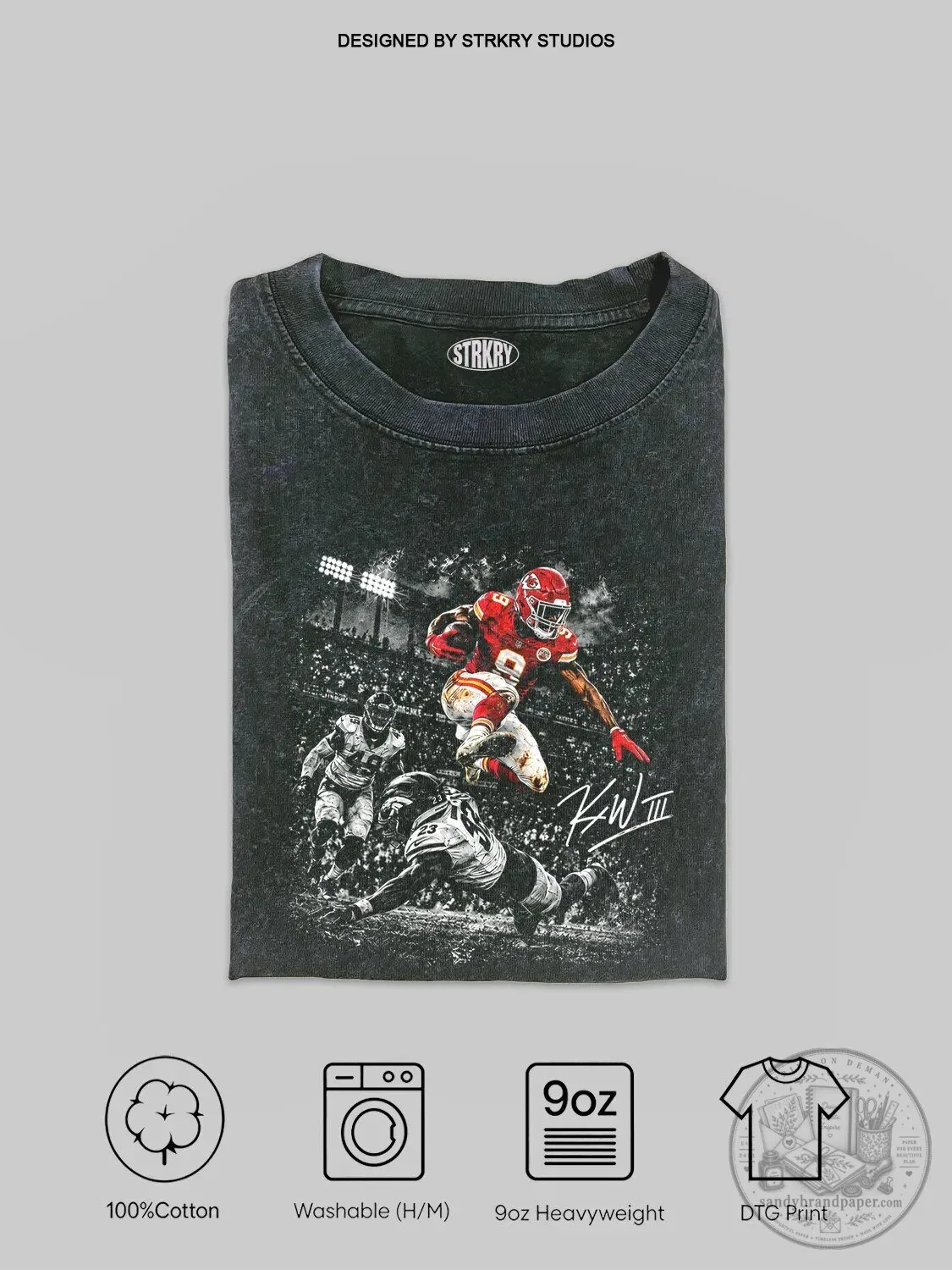 Seattle Seahawks Graphic Tee Showcasing Football Star Kenneth Walker III