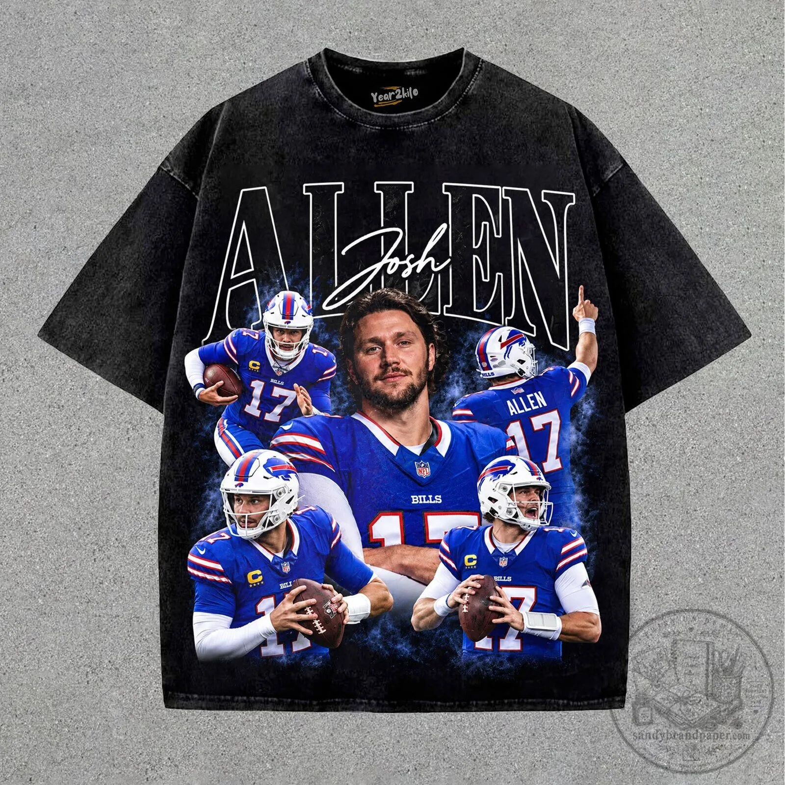 Josh Allen Buffalo Bills Vintage Football Player Graphic T-Shirt