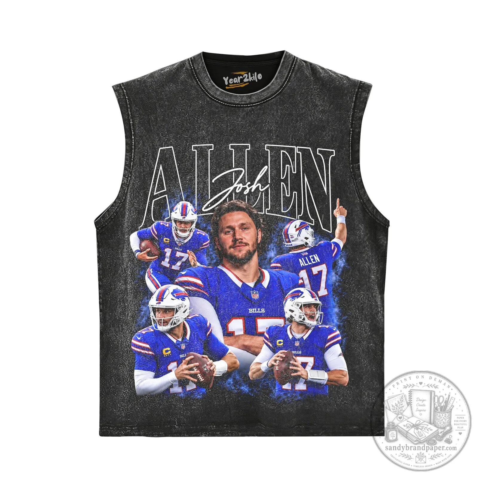 Josh Allen Buffalo Bills Vintage Football Player Graphic T-Shirt 11 Josh Allen Buffalo Bills Vintage Football Player Graphic T-Shirt