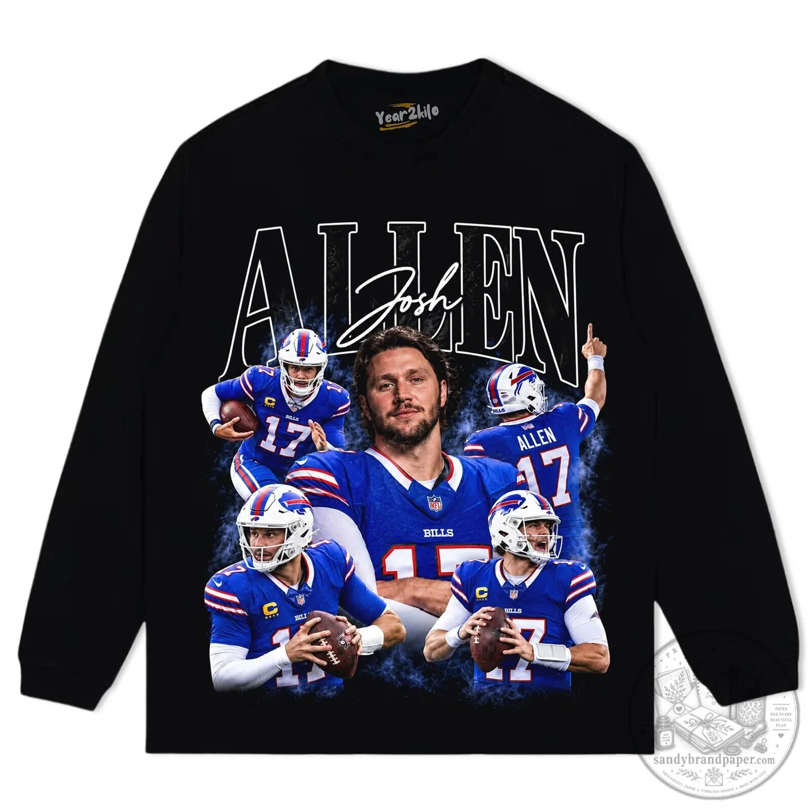 Josh Allen Buffalo Bills Vintage Football Player Graphic T-Shirt 13 Josh Allen Buffalo Bills Vintage Football Player Graphic T-Shirt