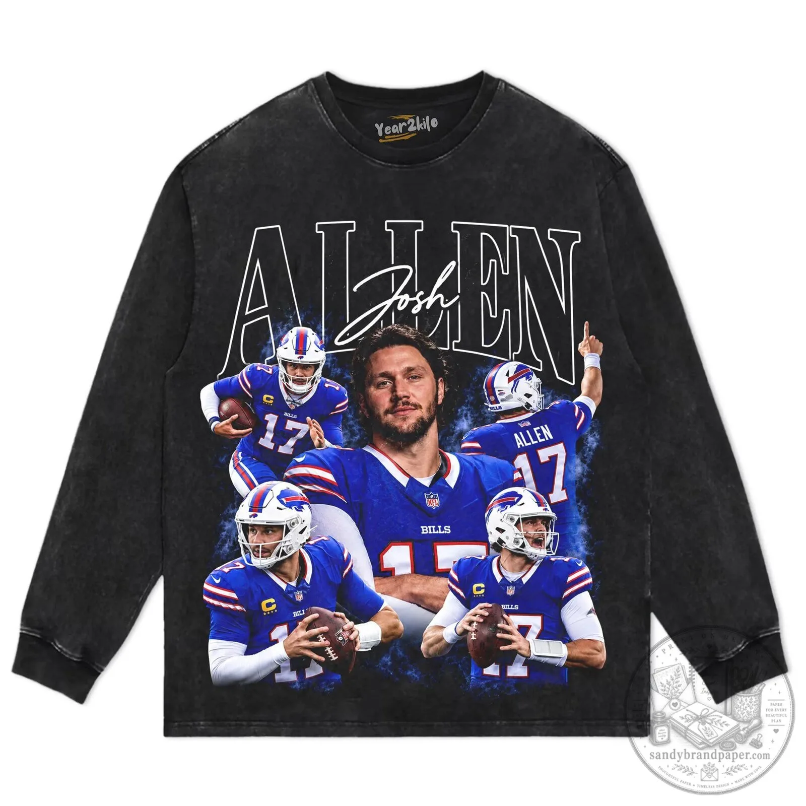Josh Allen Buffalo Bills Vintage Football Player Graphic T-Shirt 14 Josh Allen Buffalo Bills Vintage Football Player Graphic T-Shirt
