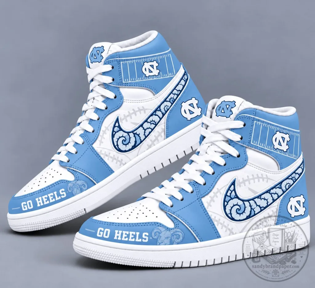 North Carolina Tar Heels Football Mascot High Top Sneakers North Carolina Tar Heels Football Mascot High Top Sneakers