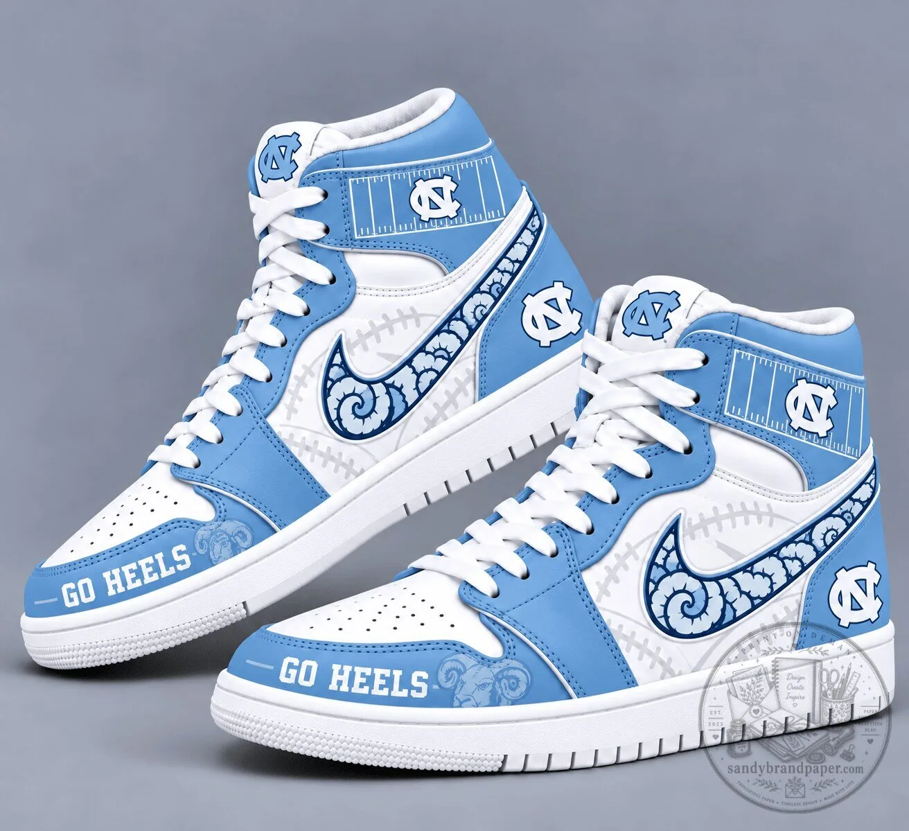 North Carolina Tar Heels Football Mascot High Top Sneakers