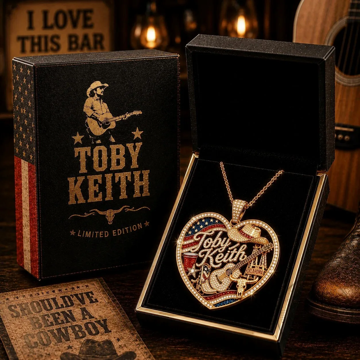 Heart Pendant Necklace Inspired by Toby Keith's Should've Been a Cowboy