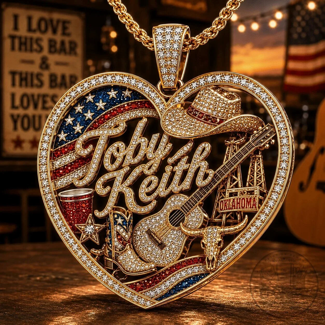 Heart Pendant Necklace Inspired by Toby Keith's Should've Been a Cowboy 5 Heart Pendant Necklace Inspired by Toby Keith