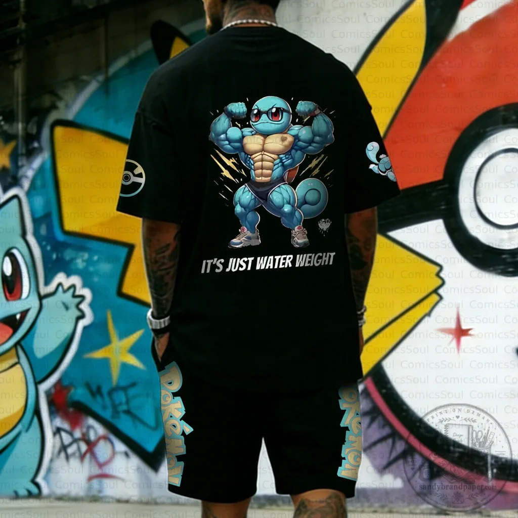 Squirtle Bodybuilder It's Just Water Weight Pokémon T-Shirt Squirtle Bodybuilder It's Just Water Weight Pokémon T-Shirt