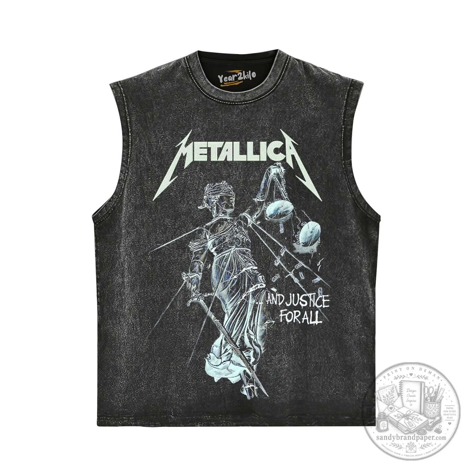Heavy Metal Band T-Shirt featuring Metallica's And Justice For All Album Artwork 11 Heavy Metal Band T-Shirt featuring Metallica