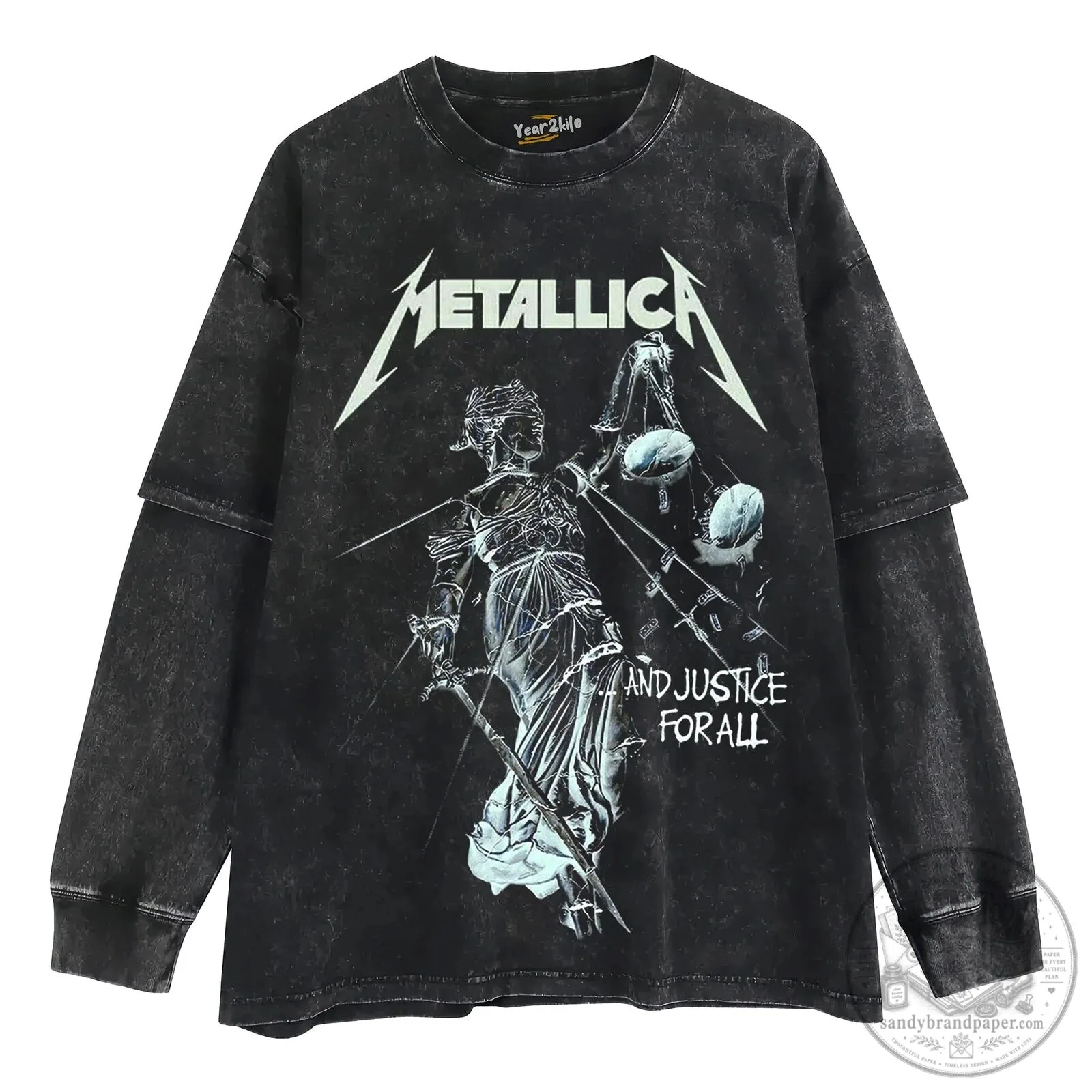 Heavy Metal Band T-Shirt featuring Metallica's And Justice For All Album Artwork 12 Heavy Metal Band T-Shirt featuring Metallica