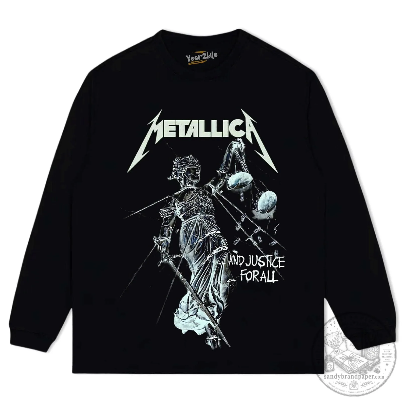 Heavy Metal Band T-Shirt featuring Metallica's And Justice For All Album Artwork 13 Heavy Metal Band T-Shirt featuring Metallica