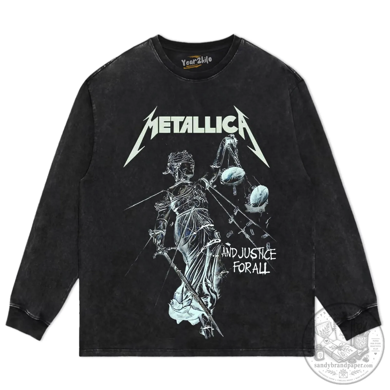Heavy Metal Band T-Shirt featuring Metallica's And Justice For All Album Artwork 14 Heavy Metal Band T-Shirt featuring Metallica
