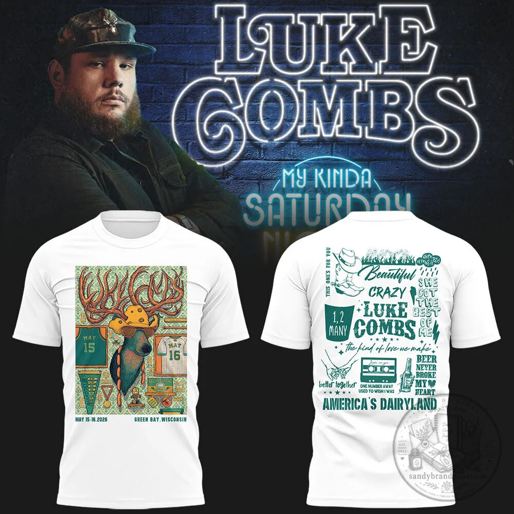 Luke Combs My Kinda Saturday Night Tour Lambeau Field T-Shirt