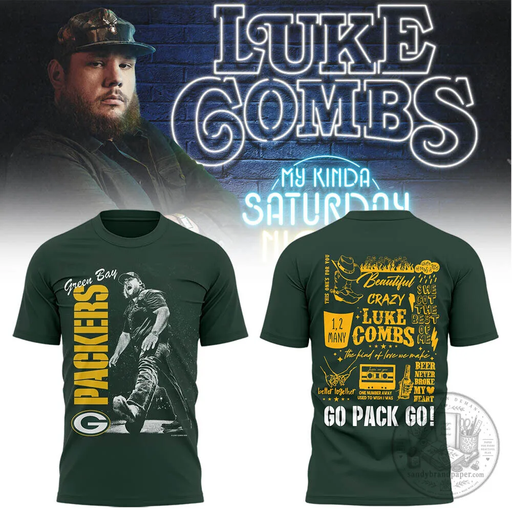 Luke Combs Concert T-Shirt Featuring Lambeau Field and the Green Bay Packers