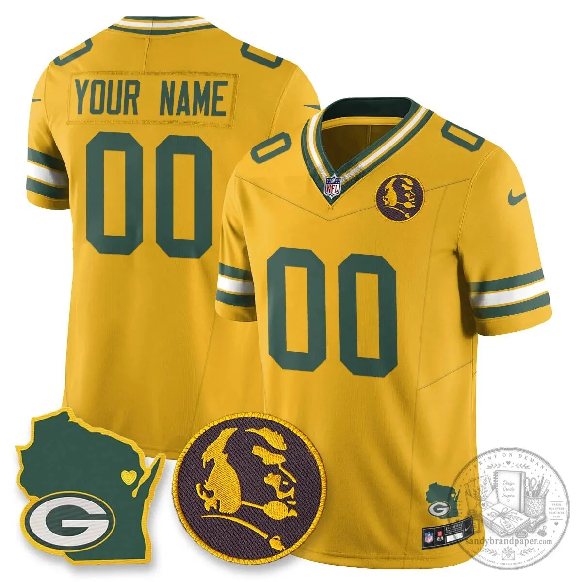 Custom Black Football Jersey for Green Bay Packers featuring John Madden 11 Custom Black Football Jersey for Green Bay Packers featuring John Madden