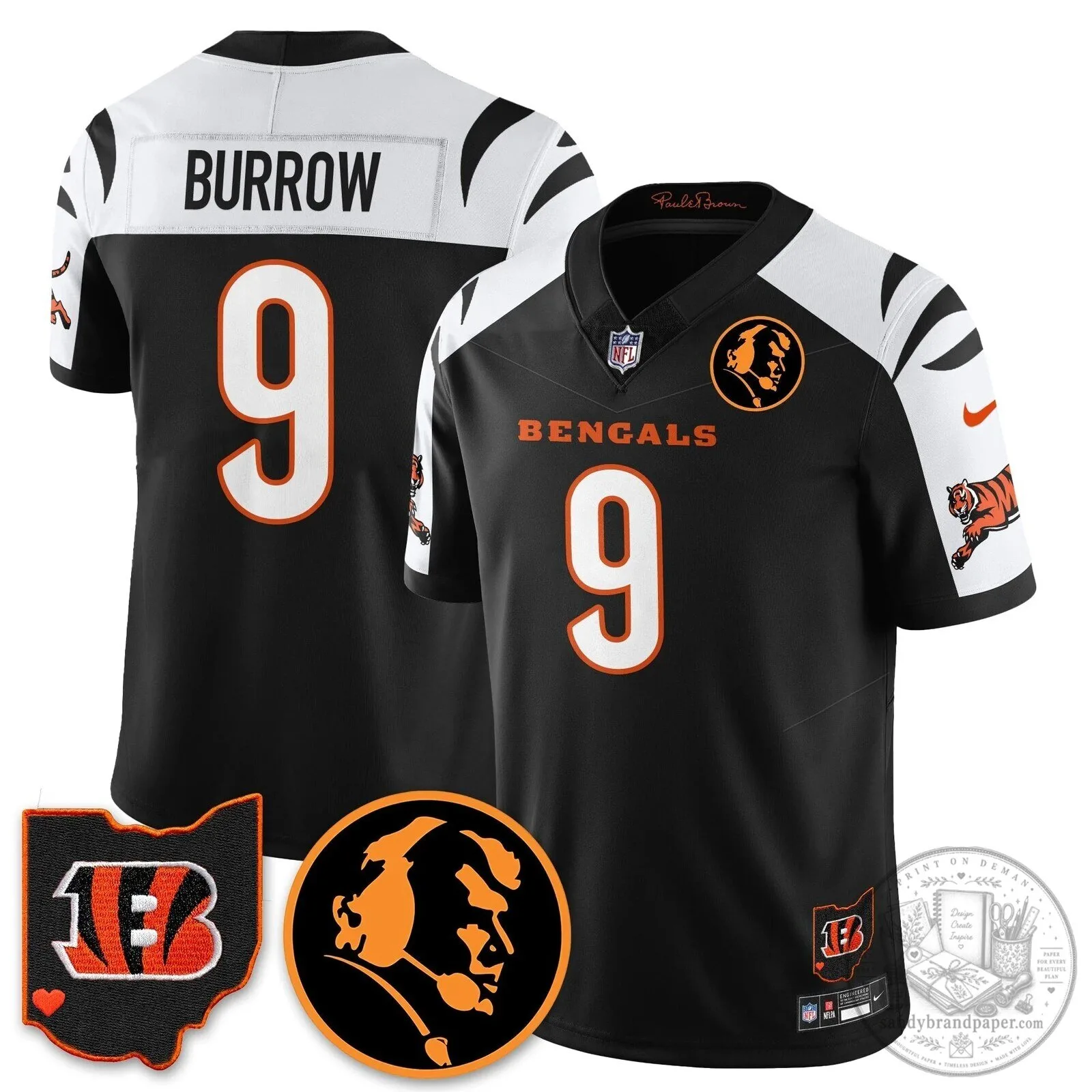 Cincinnati Bengals Joe Burrow John Madden Commemorative Football Jersey