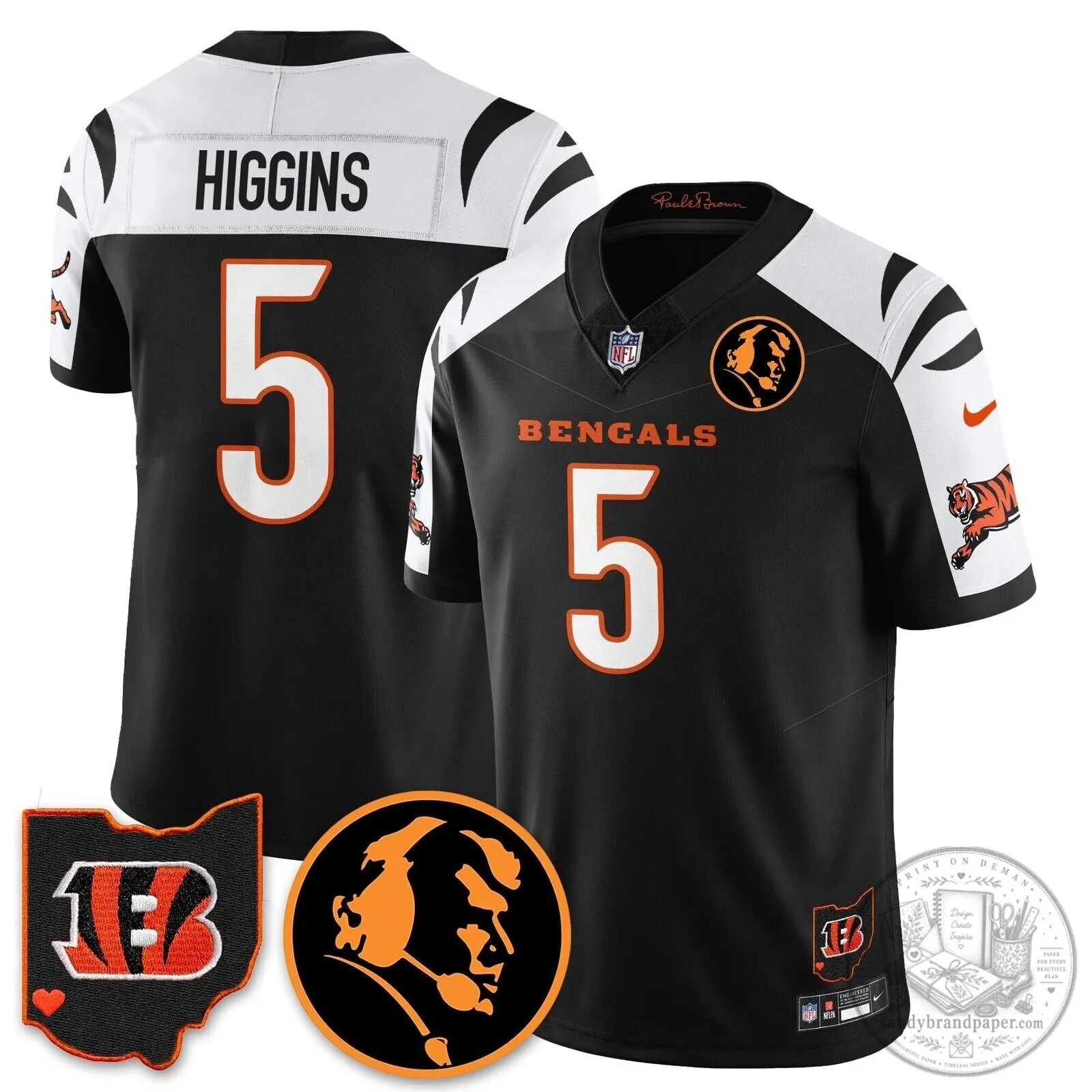 Cincinnati Bengals Joe Burrow John Madden Commemorative Football Jersey 53 Cincinnati Bengals Joe Burrow John Madden Commemorative Football Jersey