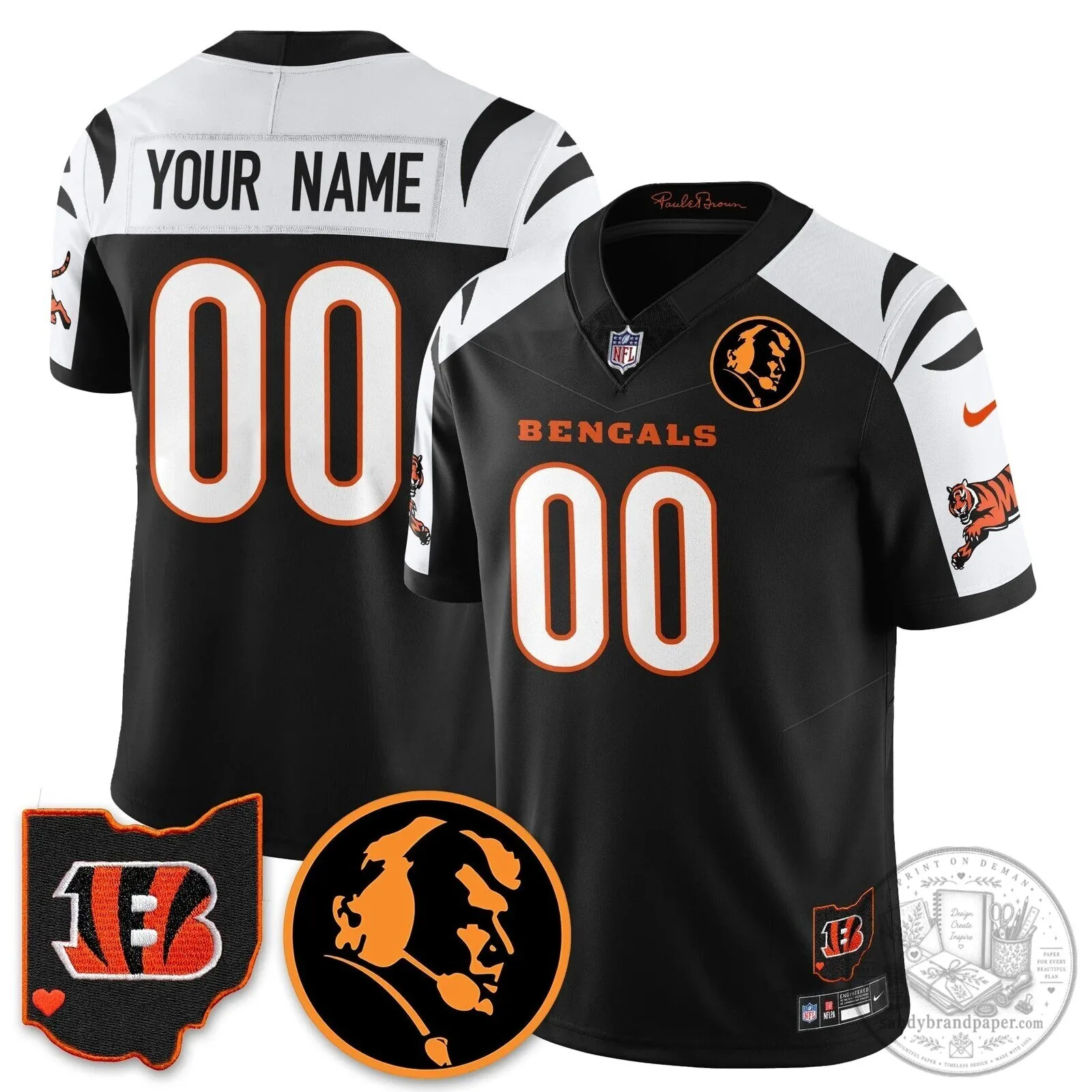 Cincinnati Bengals Joe Burrow John Madden Commemorative Football Jersey 55 Cincinnati Bengals Joe Burrow John Madden Commemorative Football Jersey