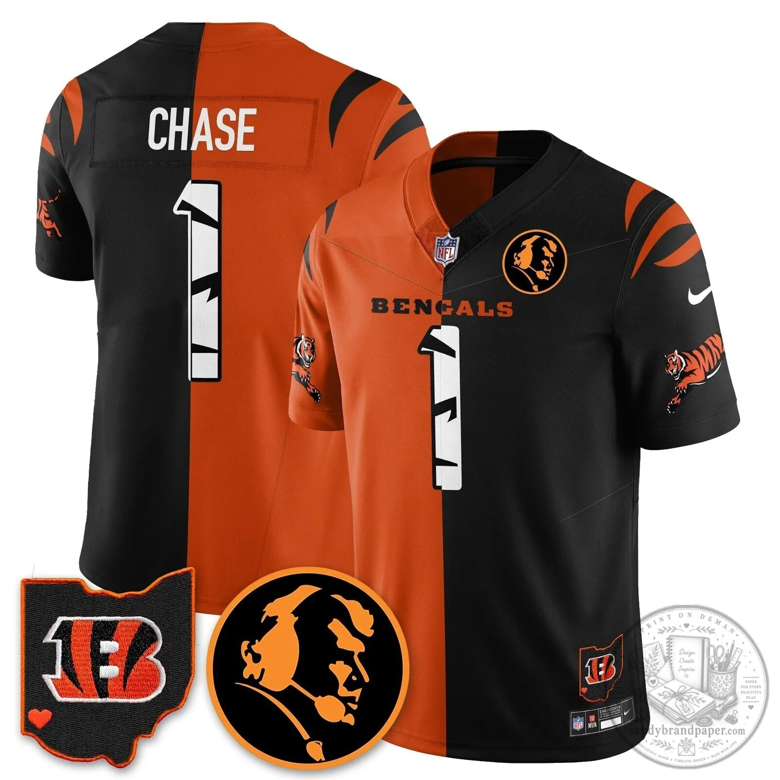 Cincinnati Bengals Joe Burrow John Madden Commemorative Football Jersey 57 Cincinnati Bengals Joe Burrow John Madden Commemorative Football Jersey