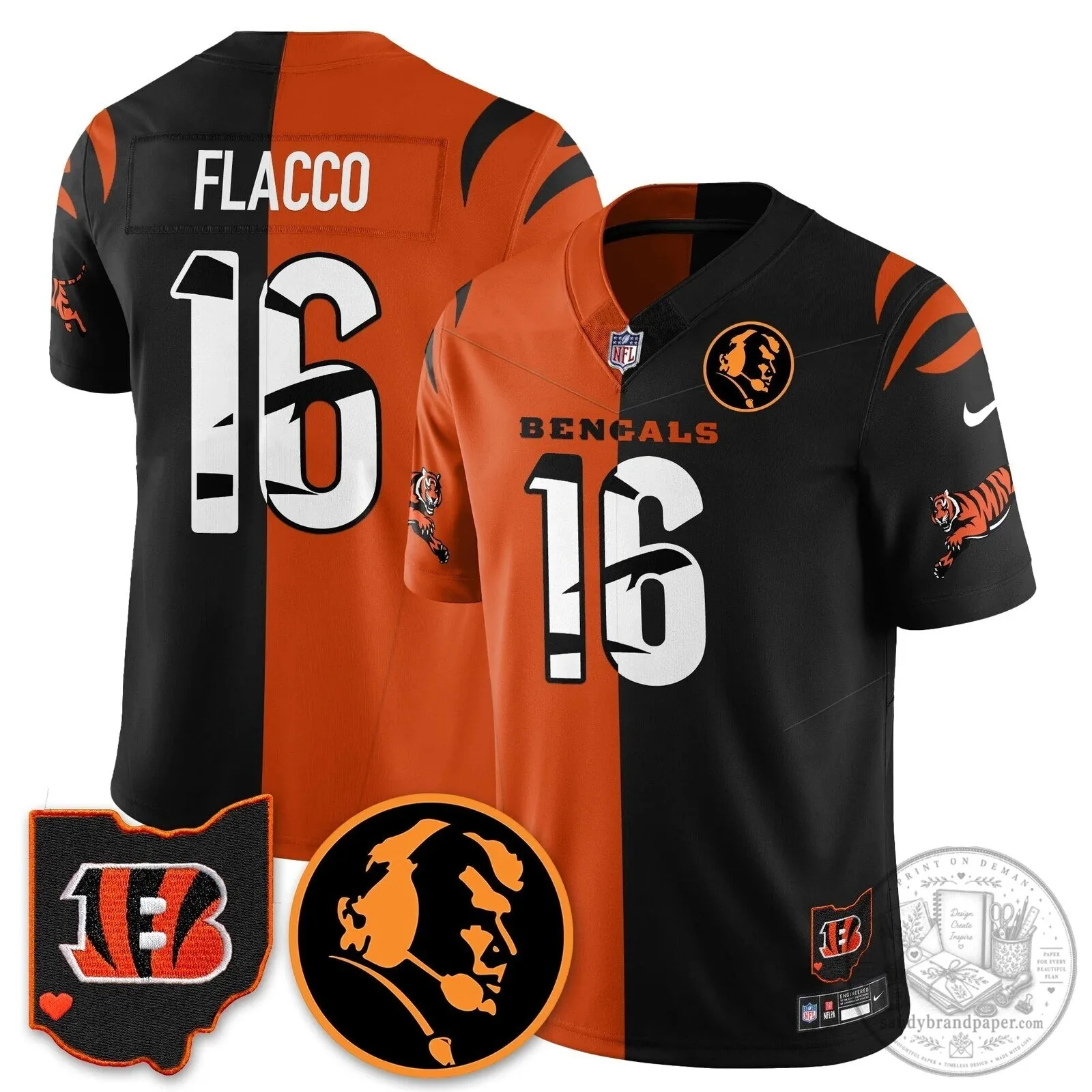 Cincinnati Bengals Joe Burrow John Madden Commemorative Football Jersey 58 Cincinnati Bengals Joe Burrow John Madden Commemorative Football Jersey