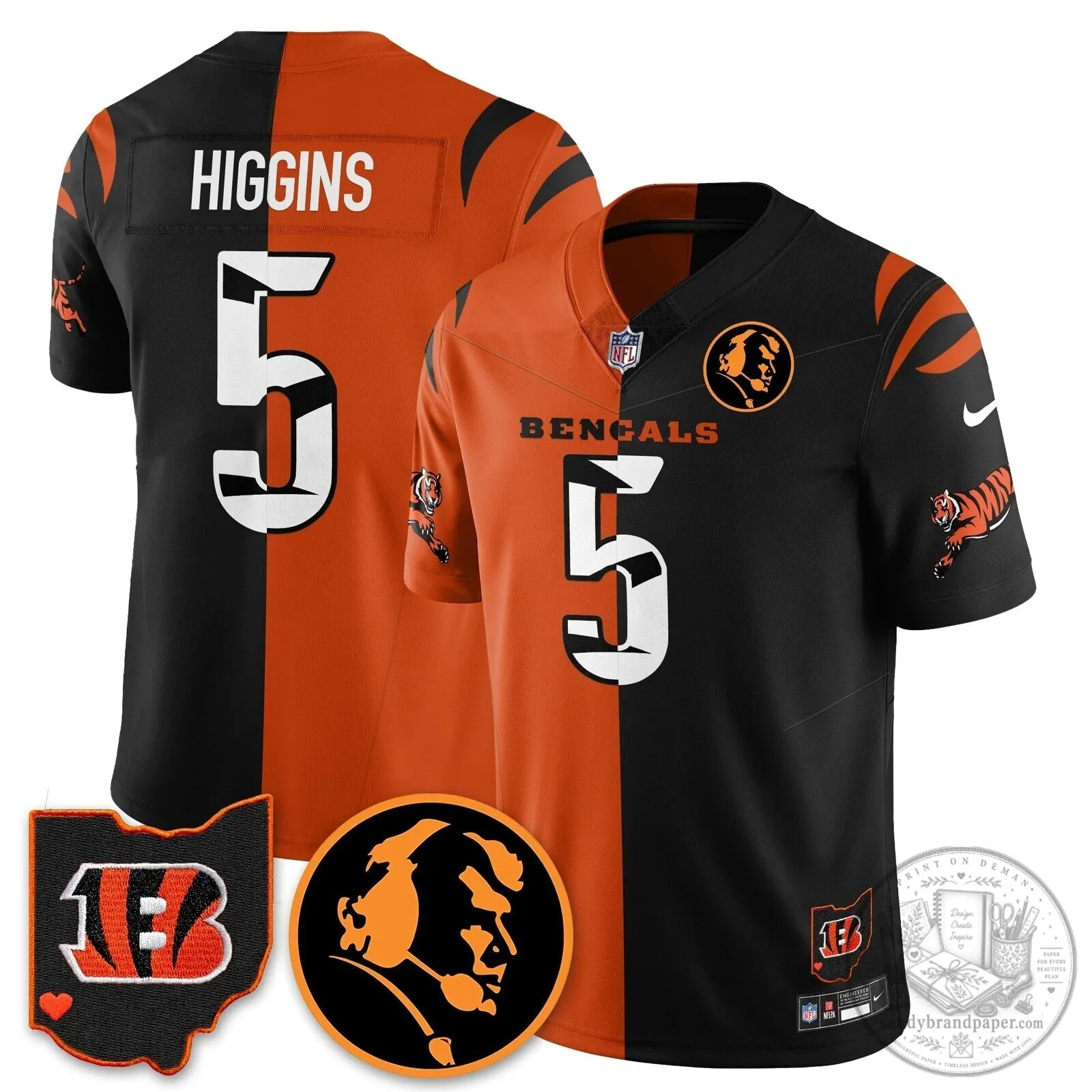 Cincinnati Bengals Joe Burrow John Madden Commemorative Football Jersey 60 Cincinnati Bengals Joe Burrow John Madden Commemorative Football Jersey