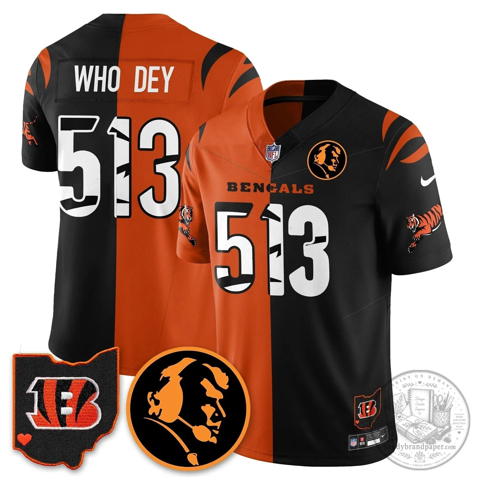 Cincinnati Bengals Joe Burrow John Madden Commemorative Football Jersey 61 Cincinnati Bengals Joe Burrow John Madden Commemorative Football Jersey