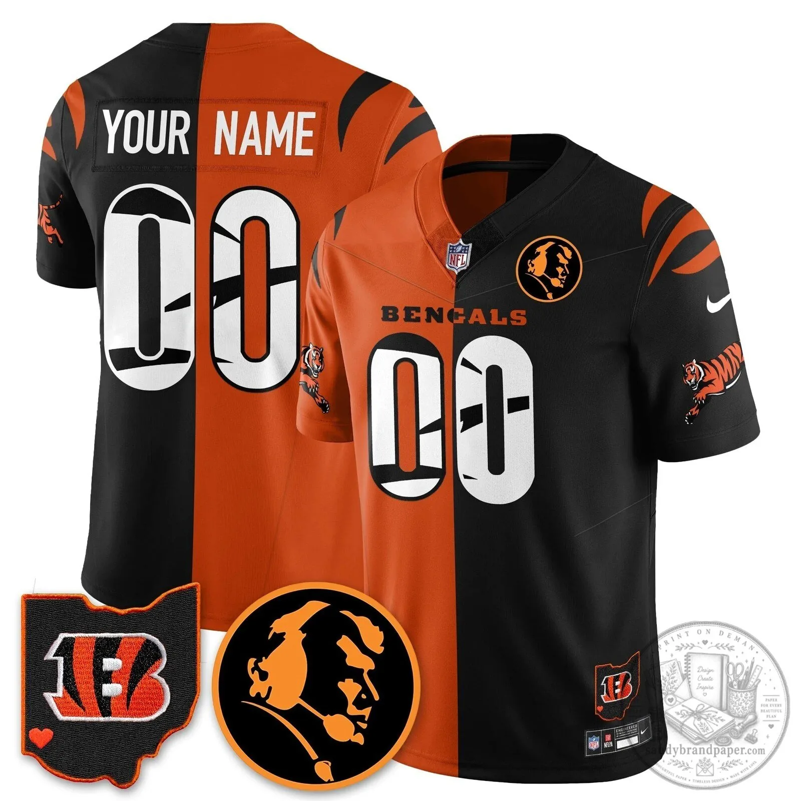 Cincinnati Bengals Joe Burrow John Madden Commemorative Football Jersey 62 Cincinnati Bengals Joe Burrow John Madden Commemorative Football Jersey