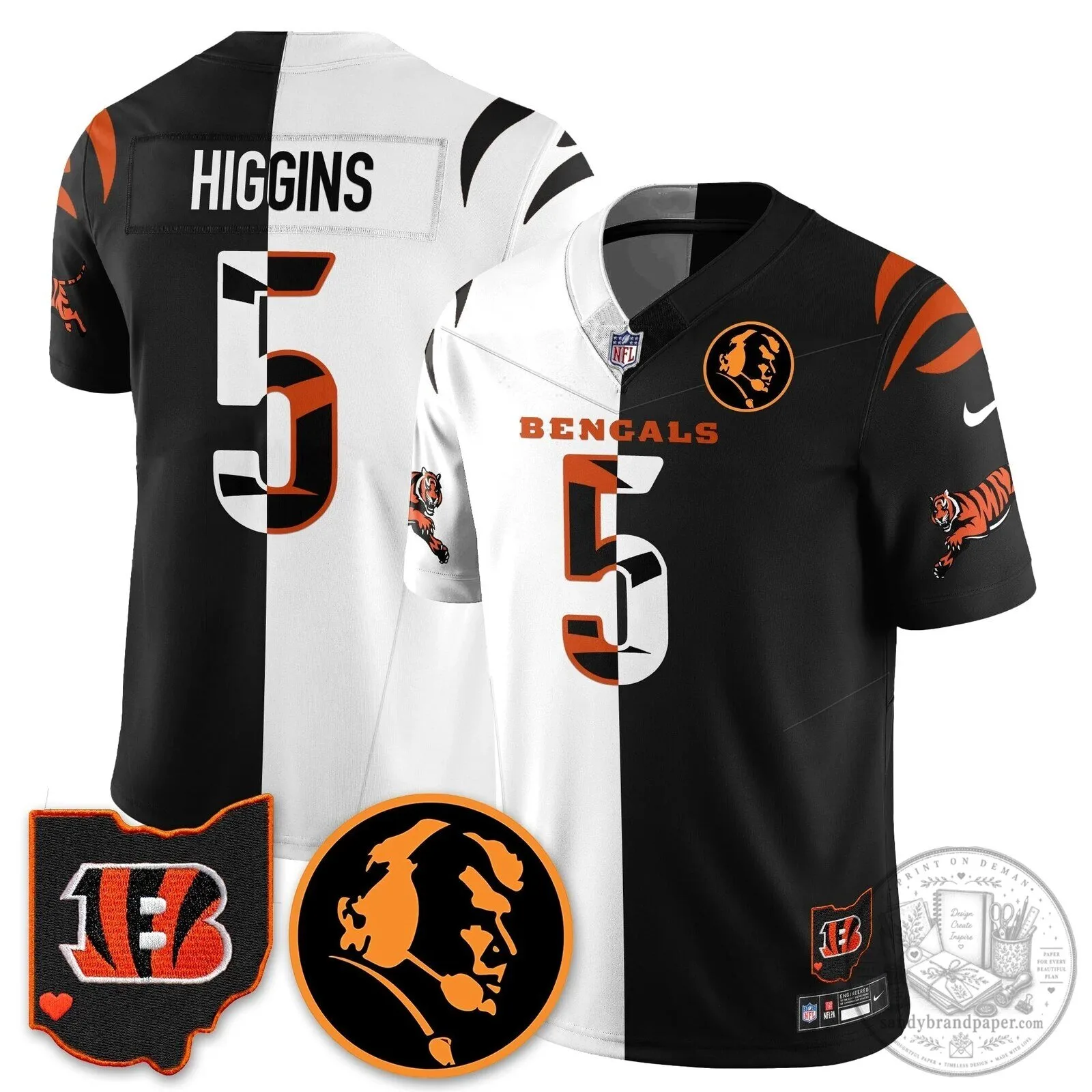 Cincinnati Bengals Joe Burrow John Madden Commemorative Football Jersey 67 Cincinnati Bengals Joe Burrow John Madden Commemorative Football Jersey