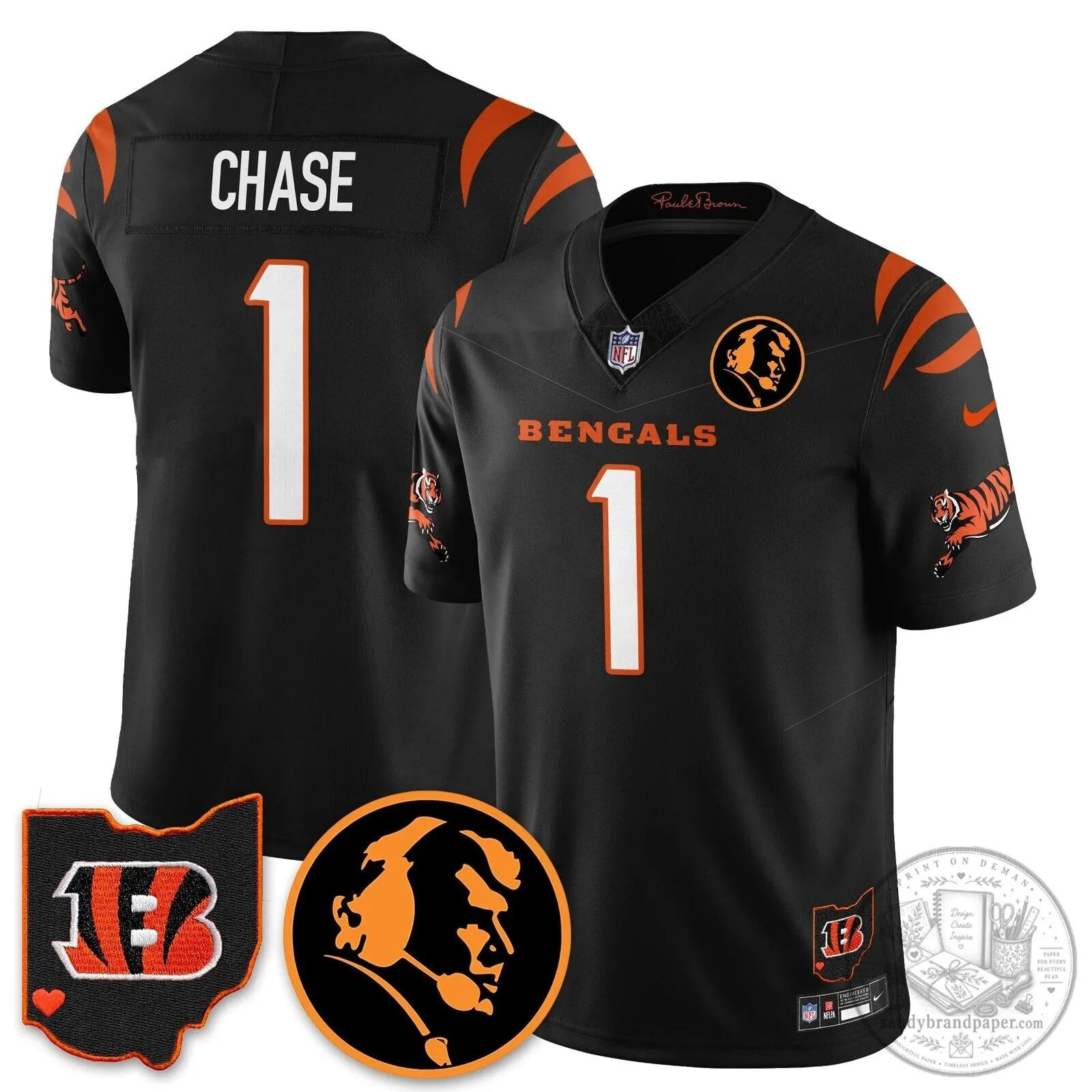 Cincinnati Bengals Joe Burrow John Madden Commemorative Football Jersey 71 Cincinnati Bengals Joe Burrow John Madden Commemorative Football Jersey