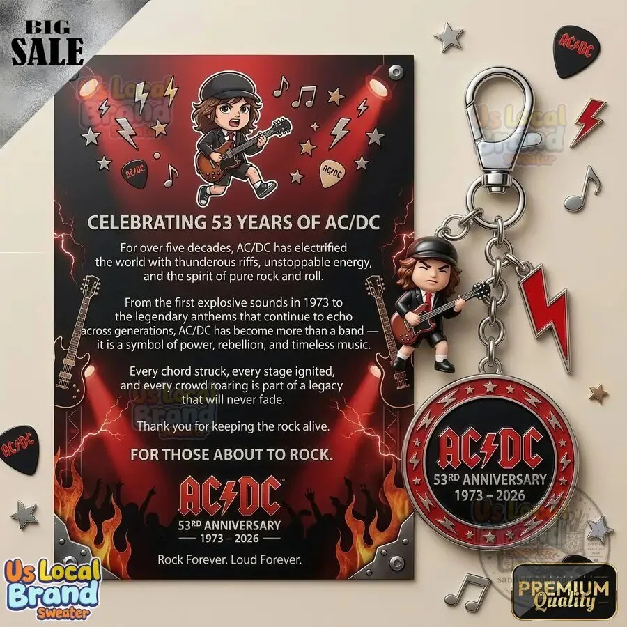AC/DC 53rd Anniversary 1973-2026 Multi Charm Keychain 3 AC/DC 53rd Anniversary 1973-2026 Multi Charm Keychain