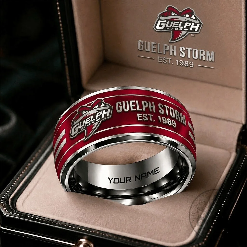 Guelph Storm Ontario Hockey League Personalized Red Band Ring