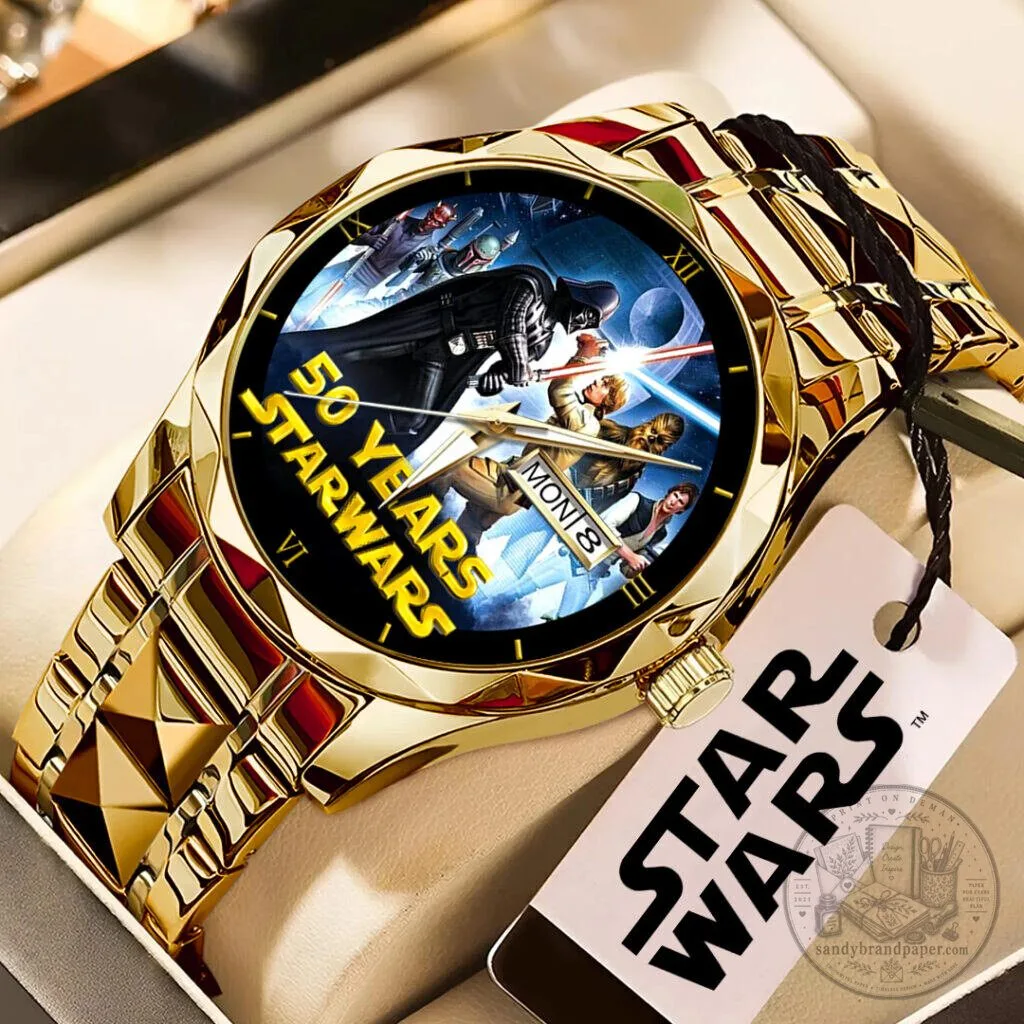 Star Wars 50 Years Anniversary Gold Stainless Steel Quartz Watch