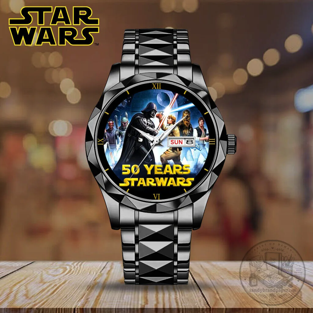 Star Wars 50 Years Anniversary Gold Stainless Steel Quartz Watch 6 Star Wars 50 Years Anniversary Gold Stainless Steel Quartz Watch