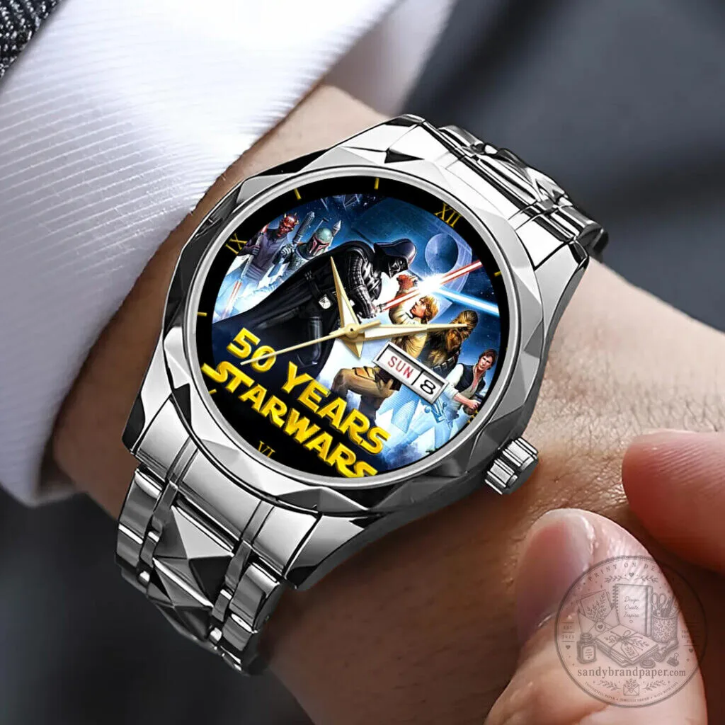 Star Wars 50 Years Anniversary Gold Stainless Steel Quartz Watch 7 Star Wars 50 Years Anniversary Gold Stainless Steel Quartz Watch