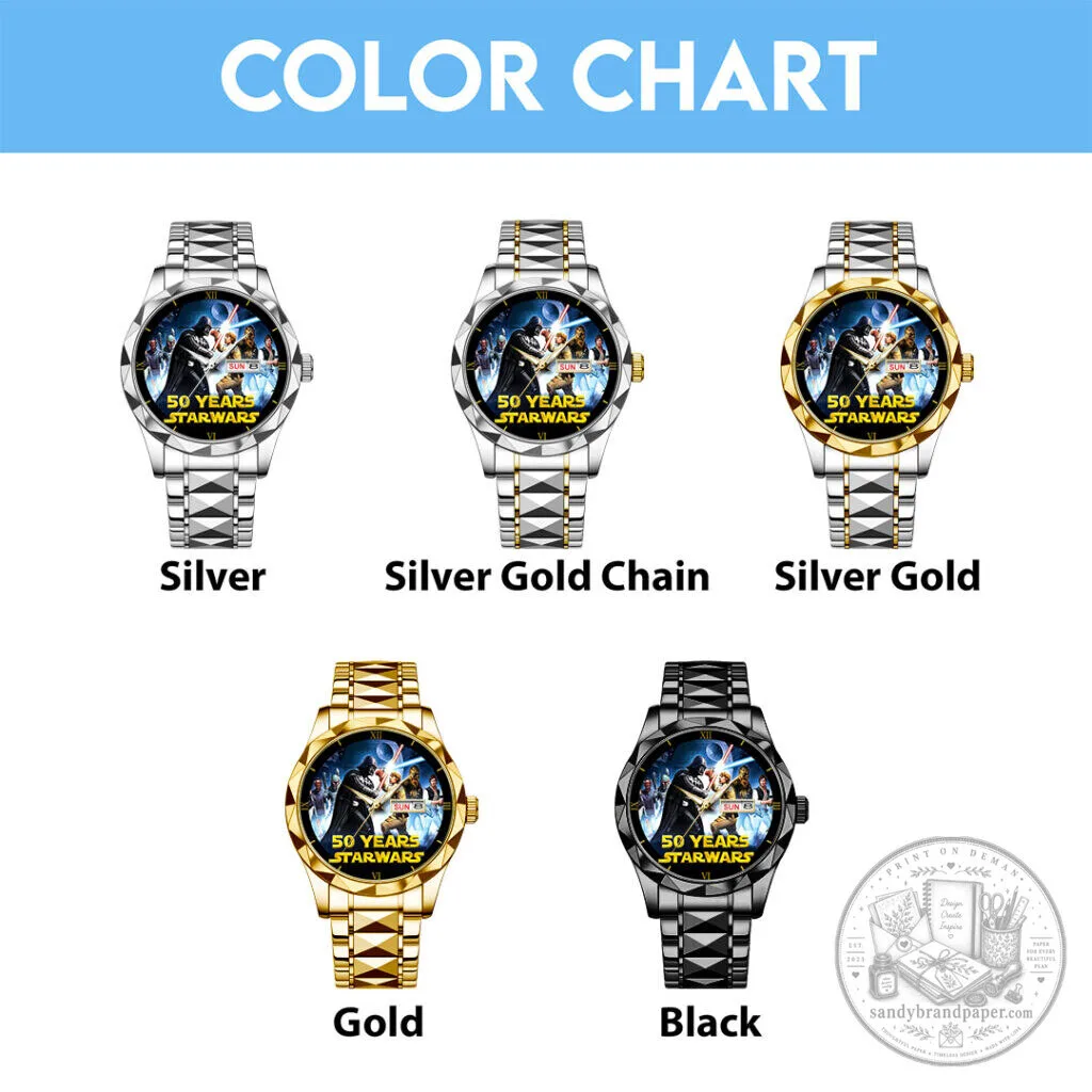 Star Wars 50 Years Anniversary Gold Stainless Steel Quartz Watch 8 Star Wars 50 Years Anniversary Gold Stainless Steel Quartz Watch