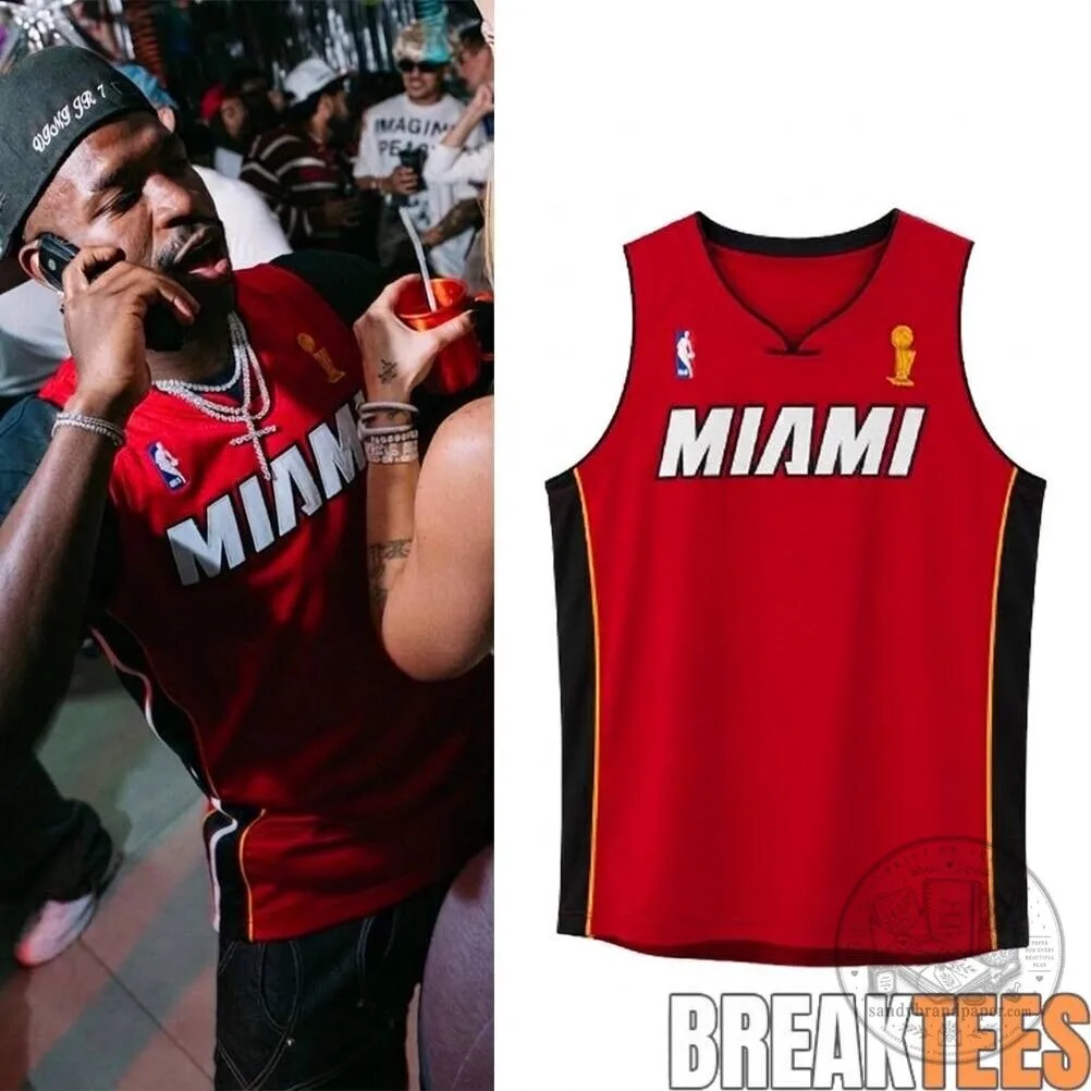 Miami Heat NBA Championship Red Basketball Jersey Tank Top
