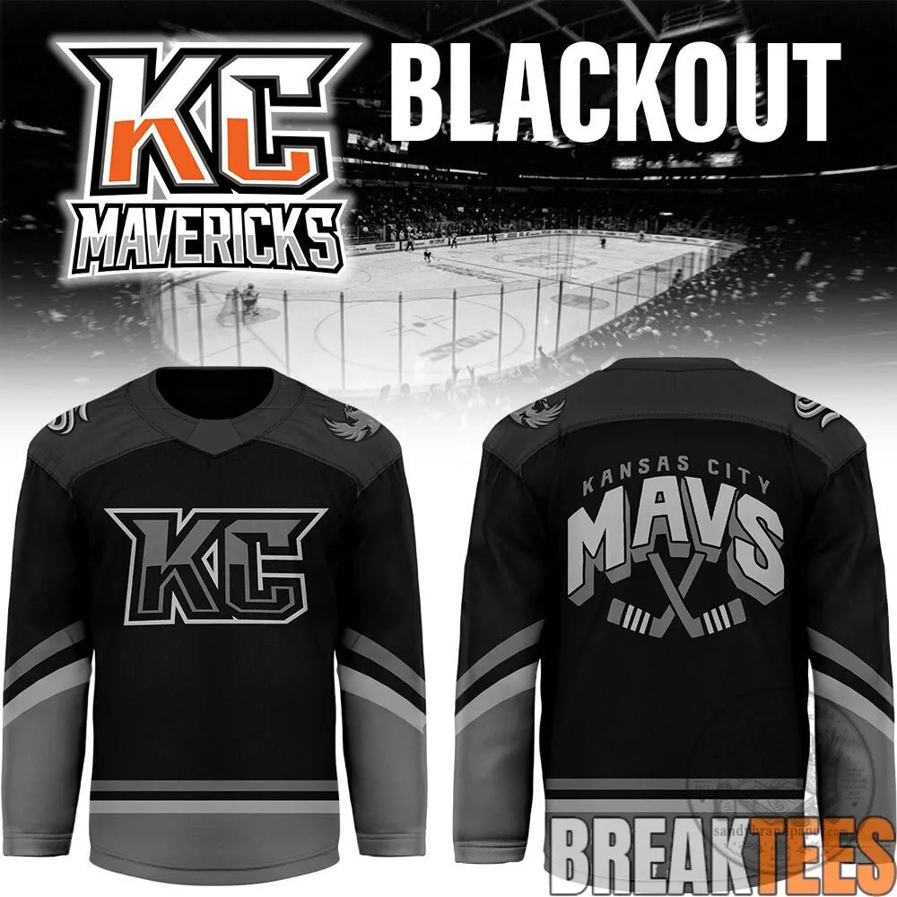 Kansas City Mavericks Blackout Custom Hockey Jersey