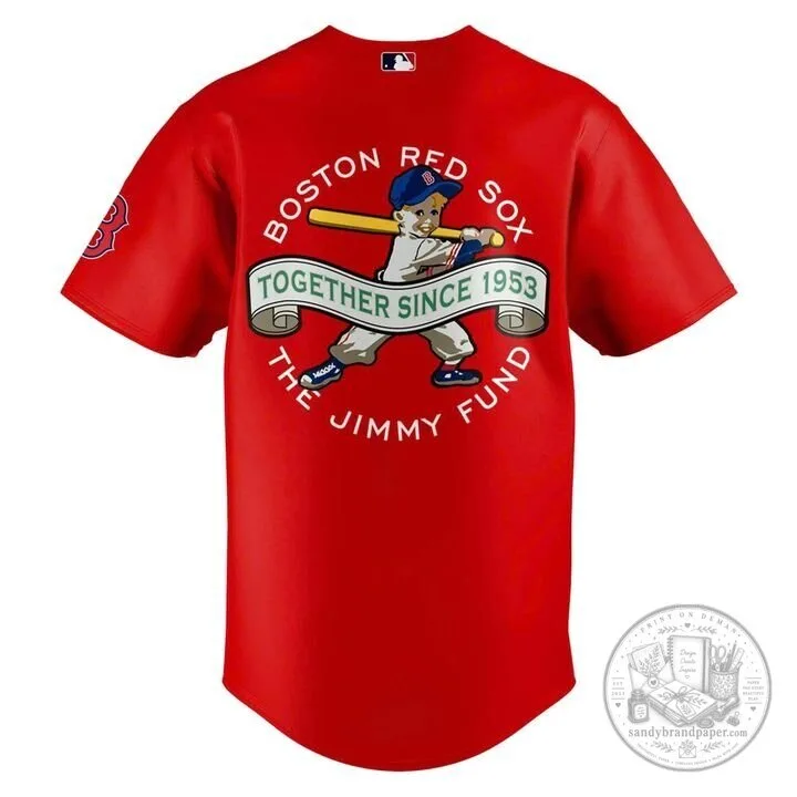 Boston Red Sox Jimmy Fund Baseball Jersey for Cancer Awareness 5 Boston Red Sox Jimmy Fund Baseball Jersey for Cancer Awareness