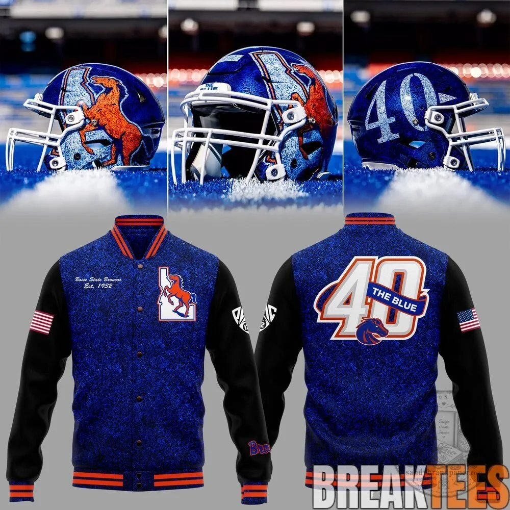 Boise State Broncos Celebrating 40 Years of The Blue Varsity Jacket