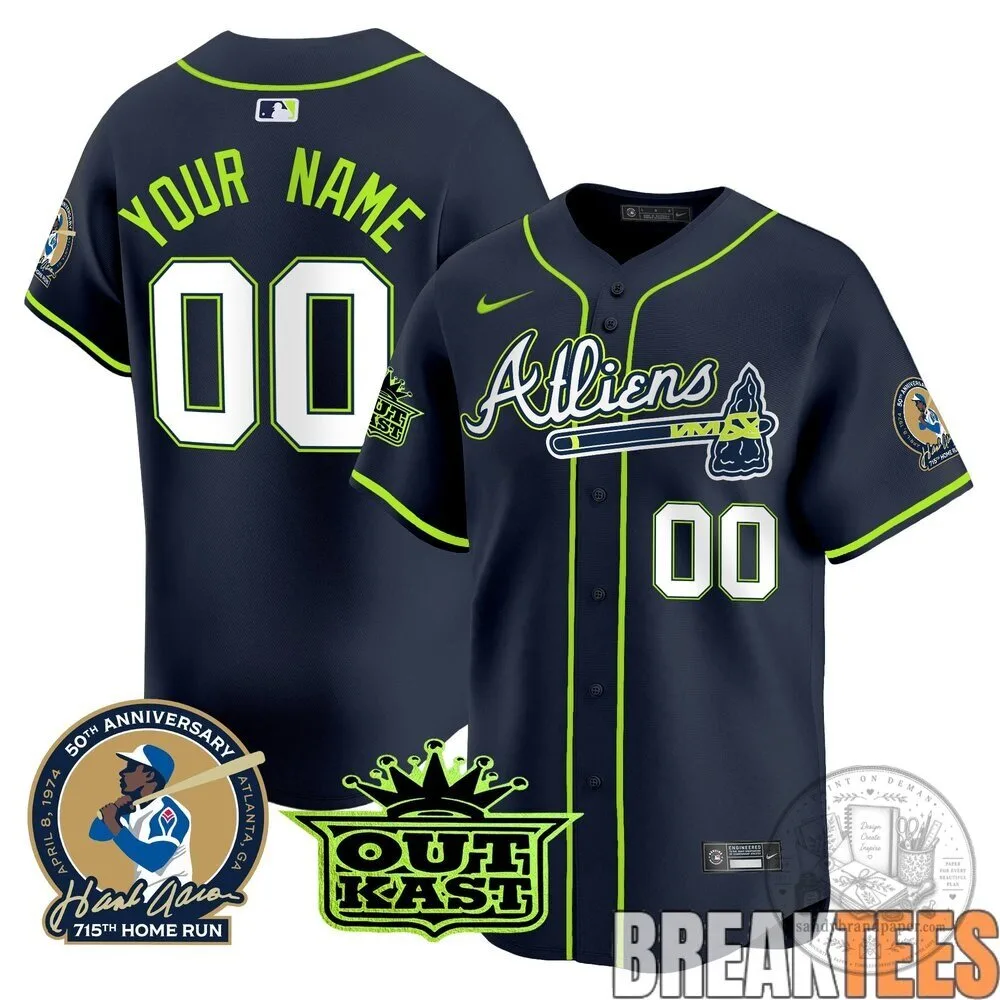 Atlanta Braves Atliens Hank Aaron 715th Home Run Baseball Jersey