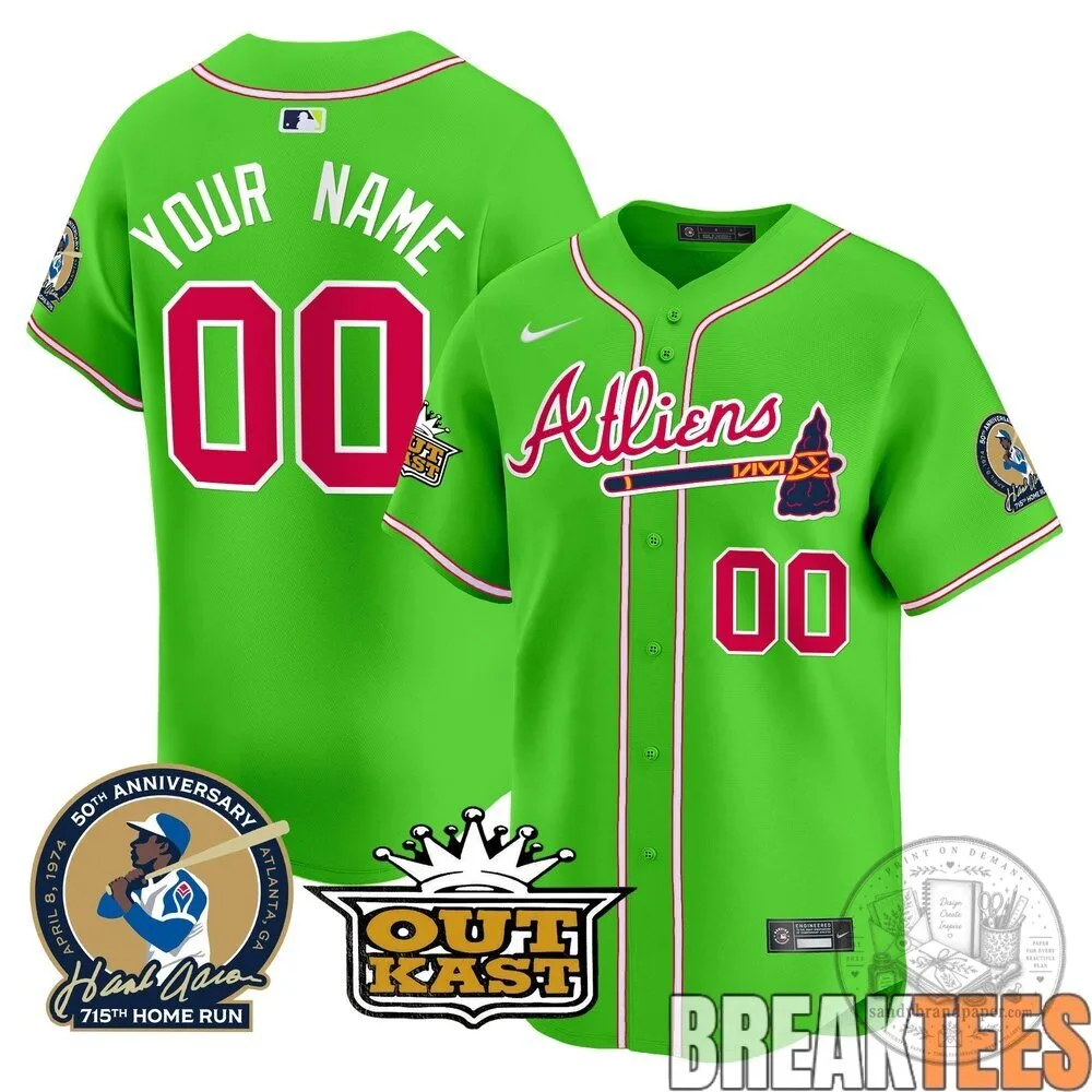 Atlanta Braves Atliens Hank Aaron 715th Home Run Baseball Jersey 7 Atlanta Braves Atliens Hank Aaron 715th Home Run Baseball Jersey