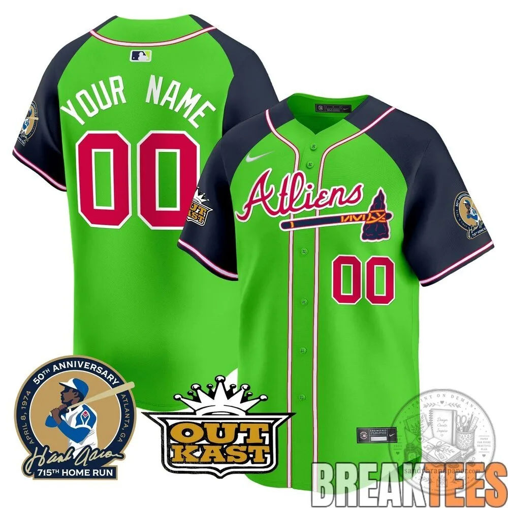 Atlanta Braves Atliens Hank Aaron 715th Home Run Baseball Jersey 8 Atlanta Braves Atliens Hank Aaron 715th Home Run Baseball Jersey
