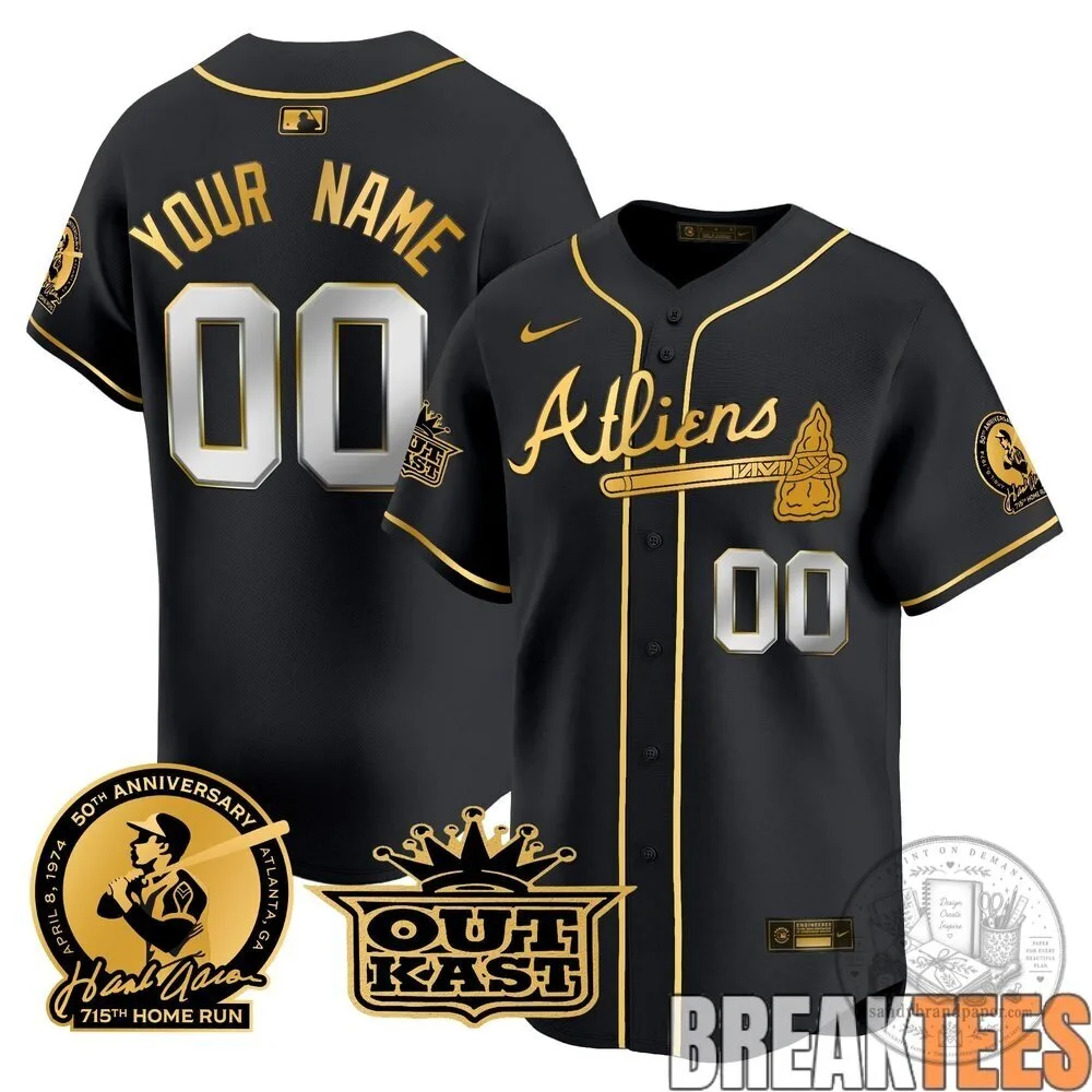 Atlanta Braves Atliens Hank Aaron 715th Home Run Baseball Jersey 9 Atlanta Braves Atliens Hank Aaron 715th Home Run Baseball Jersey